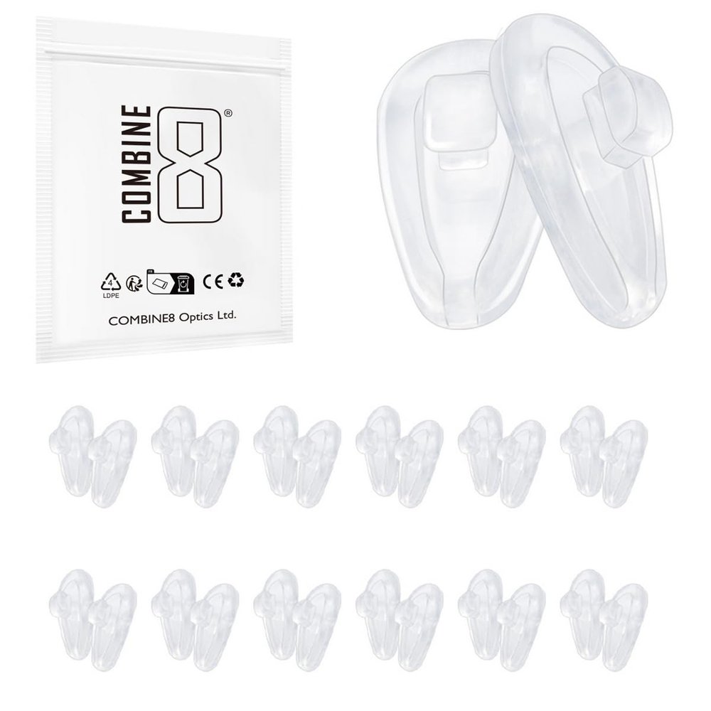 Combine8 12 Pairs Replacement Nose Pads Clear Nose Pieces for Oakley Socket 5.0/Socket 5.5 OX3217 OX3218/Lizard/Barrelhouse OX3173 OX3174/Sway Bar/Limit Switch OX5119 OX5121/Contrail Sunglasses