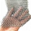 316L Stainless Round Steel Chainmail Scrubber for Hard Anodized Cookware Skillet, Wok, Pot, Pan; Pre-Seasoned Pan Dutch Ovens Waffle Iron Pans Scraper Cast-4in/10.2cm view 3