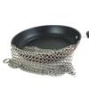 316L Stainless Round Steel Chainmail Scrubber for Hard Anodized Cookware Skillet, Wok, Pot, Pan; Pre-Seasoned Pan Dutch Ovens Waffle Iron Pans Scraper Cast-4in/10.2cm view 4
