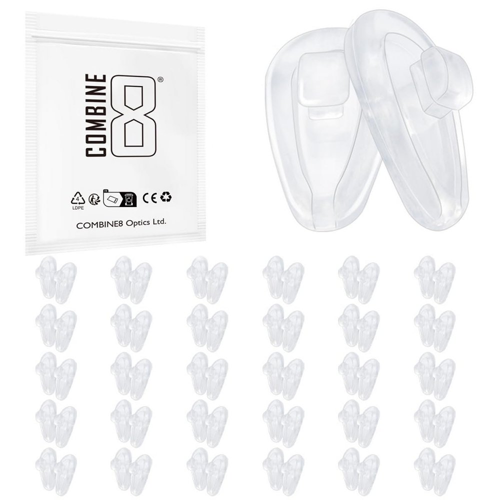 Combine8 30 Pairs Replacement Nose Pads Clear Nose Pieces for Oakley Socket 5.0/Socket 5.5 OX3217 OX3218/Lizard/Barrelhouse OX3173 OX3174/Sway Bar/Limit Switch OX5119 OX5121/Contrail Sunglasses