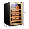 ASSYA Cigar Humidor Temperature-Controlled Humidor Cigar Box Four-Ply Cedar Shelf Insulated Glass Recirculating Air Cooling Touch Display,Gold view 2
