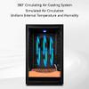 ASSYA Cigar Humidor Temperature-Controlled Humidor Cigar Box Four-Ply Cedar Shelf Insulated Glass Recirculating Air Cooling Touch Display,Gold view 4