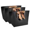 10 Pcs Black Paper Gift Bags Apparel Makeup Boutique Packing Bags with Gold Handle (No.2/28 Upper Width*9 Bottom*20 High) view 1