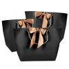 10 Pcs Black Paper Gift Bags Apparel Makeup Boutique Packing Bags with Gold Handle (No.2/28 Upper Width*9 Bottom*20 High) view 2