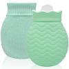 320ml Hot Water Bottle with Smooth Cover, Mini Hot Water Bag for Pain Relief, Waist, Back, Neck, Shoulders, Small Leak Proof Hot Water Bottle with Removable Cover for Women, Kids, Best Gifts view 1