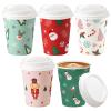 Fit Meal Prep 50 Pack 12 oz Christmas Disposable Coffee Cups with Lids, Premium Paper To Go Paper Cups, Leak Proof Hot Coffee Cups for Travel, Office, Hot/Cold Beverages (White Lids) view 1