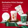 Fit Meal Prep 50 Pack 12 oz Christmas Disposable Coffee Cups with Lids, Premium Paper To Go Paper Cups, Leak Proof Hot Coffee Cups for Travel, Office, Hot/Cold Beverages (White Lids) view 3