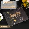 13" Black Happy Birthday Gift Bag with Tissue Paper and Greeting Card for Party,Happy Birthday Gift Bag for Men Women,Gift Bags Medium size(2 PCS Black Hot Stamping) view 4