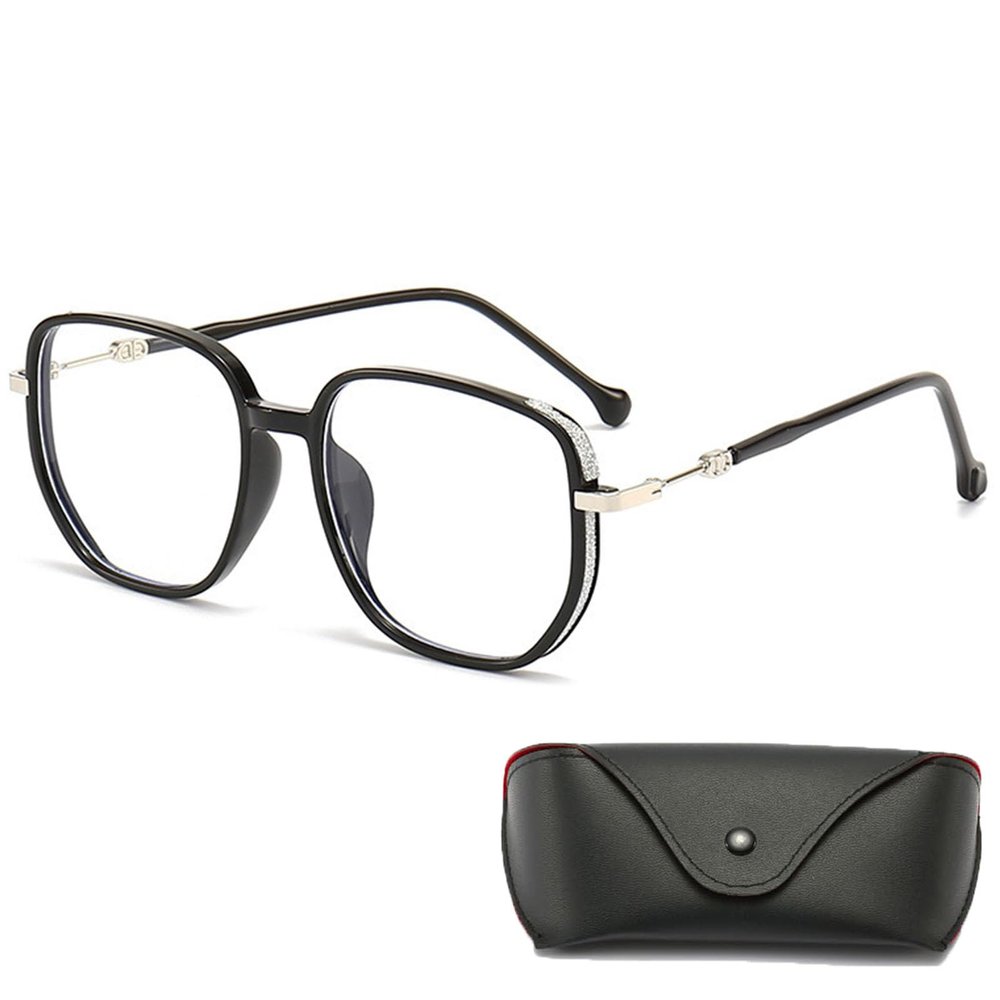Bifocal Reading Glasses, Women's Portable Fashion Anti-Blue Light Reading Glasses, Reading Glasses for Women (0x,Black)