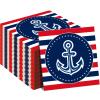 50 Pack Nautical Anchor Disposable Napkins - Sailor, Boat, Ship Party Paper Napkins for Boy, Girl, Baby Shower Decorations view 1