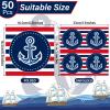 50 Pack Nautical Anchor Disposable Napkins - Sailor, Boat, Ship Party Paper Napkins for Boy, Girl, Baby Shower Decorations view 2