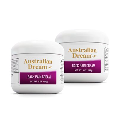 Australian Dream Back Pain Cream - Soothing, Non-Greasy Muscle Pain Relief Cream - Good for Neck, Back, Body, or Muscle Aches - 9 oz Jars (2 Pack)