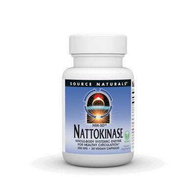 Source Naturals NSK-SD, Nattokinase, Vegetarian Friendly, Whole Body Systemic Enzyme for Healthy Circulation*, 200 mg - 30 Vegetarian Capsules
