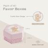 Boxes Craftory Pack of 40 Hexagonal Small Favor Boxes (4.33 x 2.36 inch) - Ideal for Birthday and Baby Shower - Light Pink - Teddy Bear view 2
