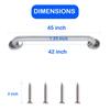 42' Peened Grip Shower Handle | 304 Stainless Steel Bathtub and Shower Grab Bars, Up to 400lbs view 4