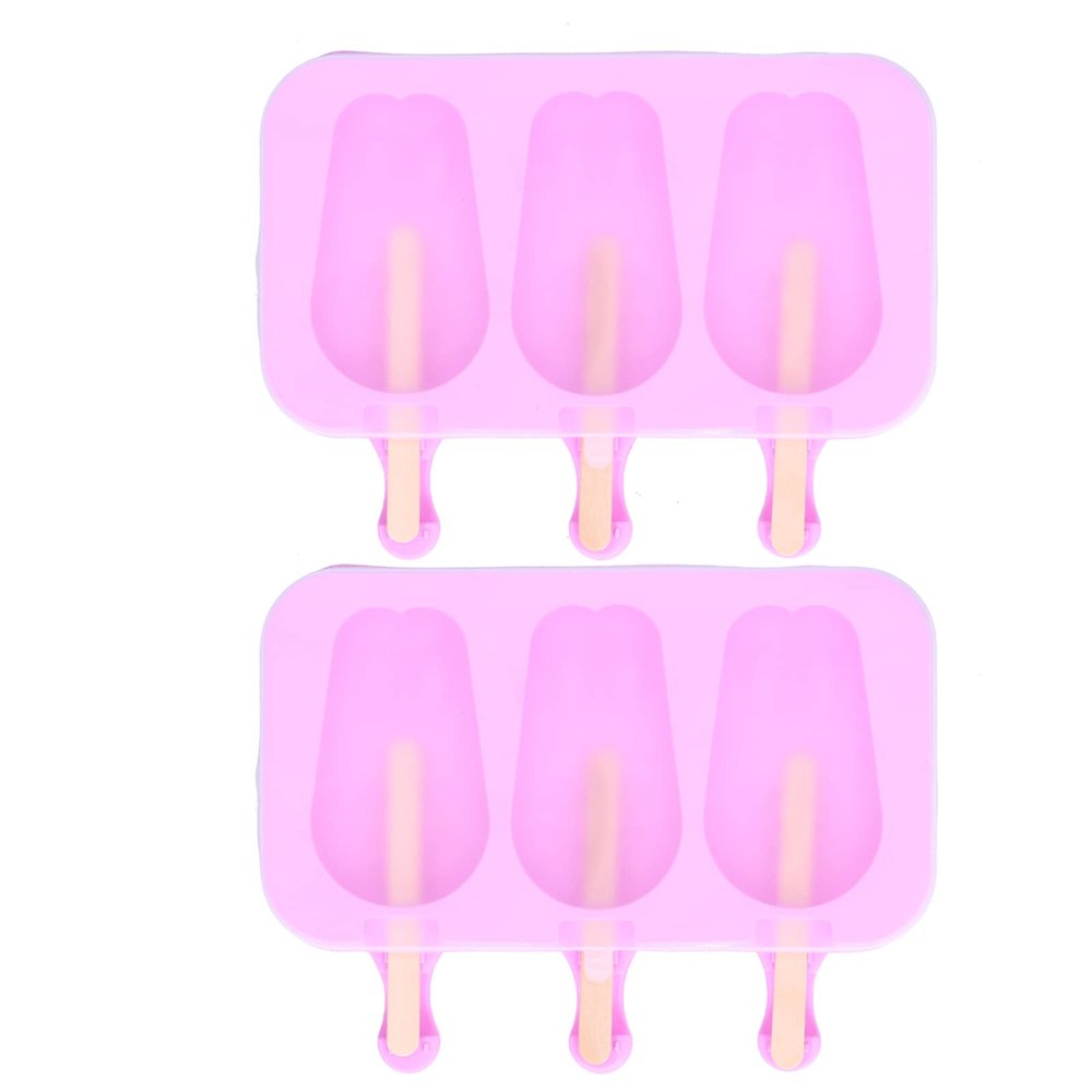 MUNEFE 2Pcs 3 rid Ice Cream, Silic Ice Cream, Bny Shaped, for Summer Home Kitchen Makin Tool