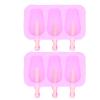 MUNEFE 2Pcs 3 rid Ice Cream, Silic Ice Cream, Bny Shaped, for Summer Home Kitchen Makin Tool view 1