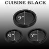 EcoQuality Disposable 9" inch Round Black Plastic Plates - China Like Party Plates, Heavy Duty Large Disposable Dinner Plates, Salad Plate, Weddings, Serveware (50) view 3