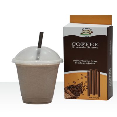 100% Compostable and Biodegradable Disposable Coffee Stir/Straws Made from Coffee Ground, 100% Plastic Free, 7.8" x 0.23"