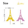 24PCS Eiffel Tower Cupcake Toppers, Wedding Party Decor, Bridal Shower Dessert Cupcake Toppers, Paris Themed Birthday Party Decoration - Pink & Gold Glitter view 2
