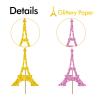 24PCS Eiffel Tower Cupcake Toppers, Wedding Party Decor, Bridal Shower Dessert Cupcake Toppers, Paris Themed Birthday Party Decoration - Pink & Gold Glitter view 3