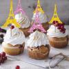 24PCS Eiffel Tower Cupcake Toppers, Wedding Party Decor, Bridal Shower Dessert Cupcake Toppers, Paris Themed Birthday Party Decoration - Pink & Gold Glitter view 4