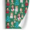 FunStudio Personalized Christmas Wrapping Paper Rolls Custom Face Photo Santa Claus Wrapping Paper Gift Wrap Paper for Kids Boys Girls 58"x 23" - Snowflake Xmas Tree view 2