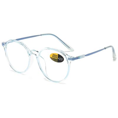 Lanomi Anti Blue Reading Glasses Polygon Frame Plastic Computer Reader Blue Light Blocking Glasses Women Men Stylish Anti UV Eyestrain Eyeglasses Transparent Blue 2.0