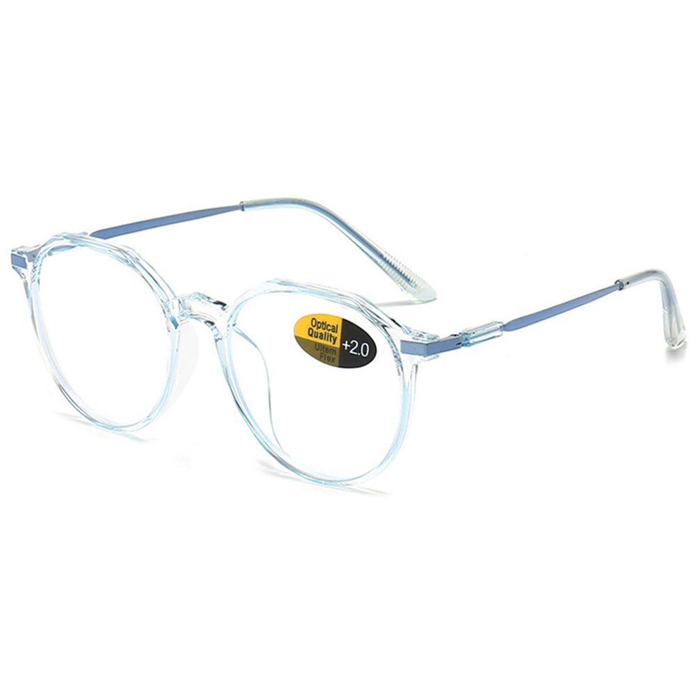 Lanomi Anti Blue Reading Glasses Polygon Frame Plastic Computer Reader Blue Light Blocking Glasses Women Men Stylish Anti UV Eyestrain Eyeglasses Transparent Blue 2.0