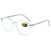 Lanomi Anti Blue Reading Glasses Polygon Frame Plastic Computer Reader Blue Light Blocking Glasses Women Men Stylish Anti UV Eyestrain Eyeglasses Transparent Blue 2.0 view 1