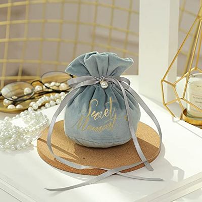 Gift Bags Cotton Gift Bag Candy Box Reusable Drawstring Packaging Bags for Wedding Christmas Storage Charms Jewelry (Color : 14, Size : 10X13.5CM_20PCS)