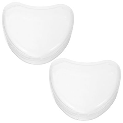 Healvian 2pcs Cute Heart-shaped Denture Box Portable Retainer Case for Travel Durable and Lightweight Storage Container for Dentures and Mouthguards