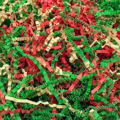 1LB Crinkle Cut Paper Shred Filler for Gift Box Bag and Basket On Holidays (Christmas color)