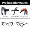 LJCZKA Rhinestone Cat Eye Glasses Women Retro Diamond Bling Shiny Cateye Blue Light Blocking Glasses Computer Eyeglasses (Black Diamond Clear) view 4