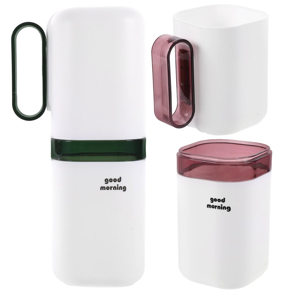 2pcs Portable Toothbrush Holder Travel Toothbrush Holders Tooth Paste Travel Accessories Toothpaste Case Storage Detachable Cover Bathroom Mug