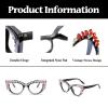 LJCZKA Rhinestone Cat Eye Glasses Women Retro Diamond Bling Shiny Cateye Blue Light Blocking Glasses Computer Eyeglasses (Pink Diamond Clear) view 4