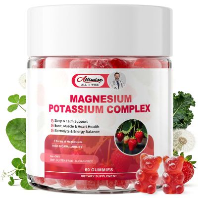 7-in-1 Magnesium Complex Supplement, Potassium Magnesium Gummies with Green Tea Exact, Vitamins D3, K2, C & B6  Sleep, Muscle, Bone & Electrolyte Support  Sugar-Free, Vegan, 60 Gummies