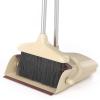 Broom and Dustpan Combo Set with Long Handle (54 L) Angle Broom Dust Pan for Home Kitchen Indoor Cleaning (Brown and Beige) view 1
