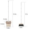 Broom and Dustpan Combo Set with Long Handle (54 L) Angle Broom Dust Pan for Home Kitchen Indoor Cleaning (Brown and Beige) view 3