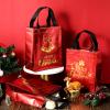24 Pack Christmas Gift Bags with Tissues, Red Medium Reusable Christmas Tote Bags with Handles, Metallic Gold Foil Goodie Bags Non Woven Gift Bag Bulk for Xmas Holiday Party Favors, 5x8x10 Inch view 4