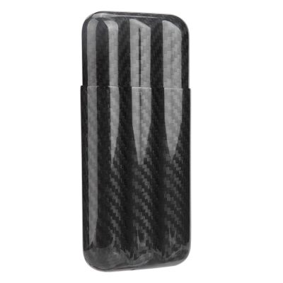 6.5 x 3.0 x 1.2inch Carbon Fiber Cigar Case Humidors 3 Tubes Cigar Holder Storage Box Travel Case