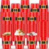 Dandat 100 Pieces Christmas Cups Disposable 16 oz Bulk Plastic Reusable Santa buckets Xmas Stadium Cups for Holiday Christmas Party Supplies Decorations Parade Throws view 1