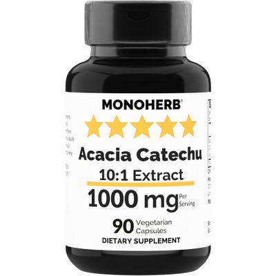 MONOHERB Acacia Catechu Extract 1000 mg - 90 Vegetarian Capsules