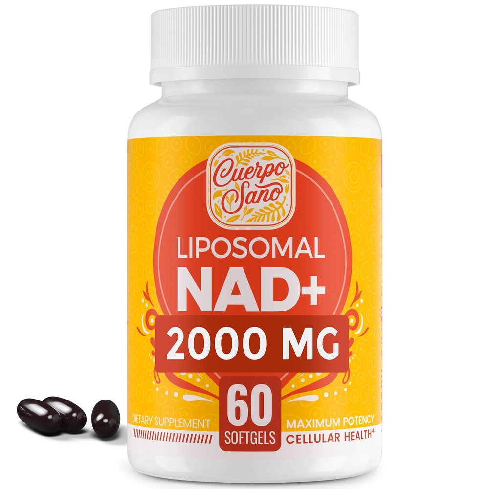 Cuerpo Sano 2000 MG NAD Supplement, Liposomal NAD+ with High Absorption, More Efficient Than Nicotinamide Riboside, Pure & Plus Boosting Supplement, Aging Defense, Metabolism & Cellular, 60 softgels