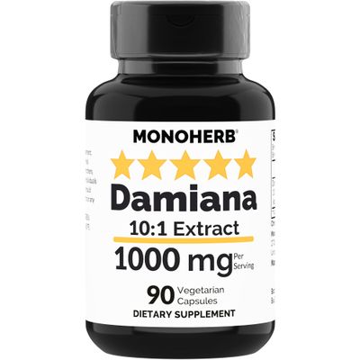 MONOHERB Damiana Extract 1000 mg - 90 Vegetarian Capsules