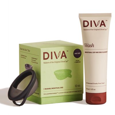 DIVA Disc & DIVA Wash Combo Pack - Comfortable, Reusable Menstrual Disc with Leakproof Shield - Period Disc for Up to 12 Hours of Continuous Wear - Wash for Period Disc - Disc Size Fits Most