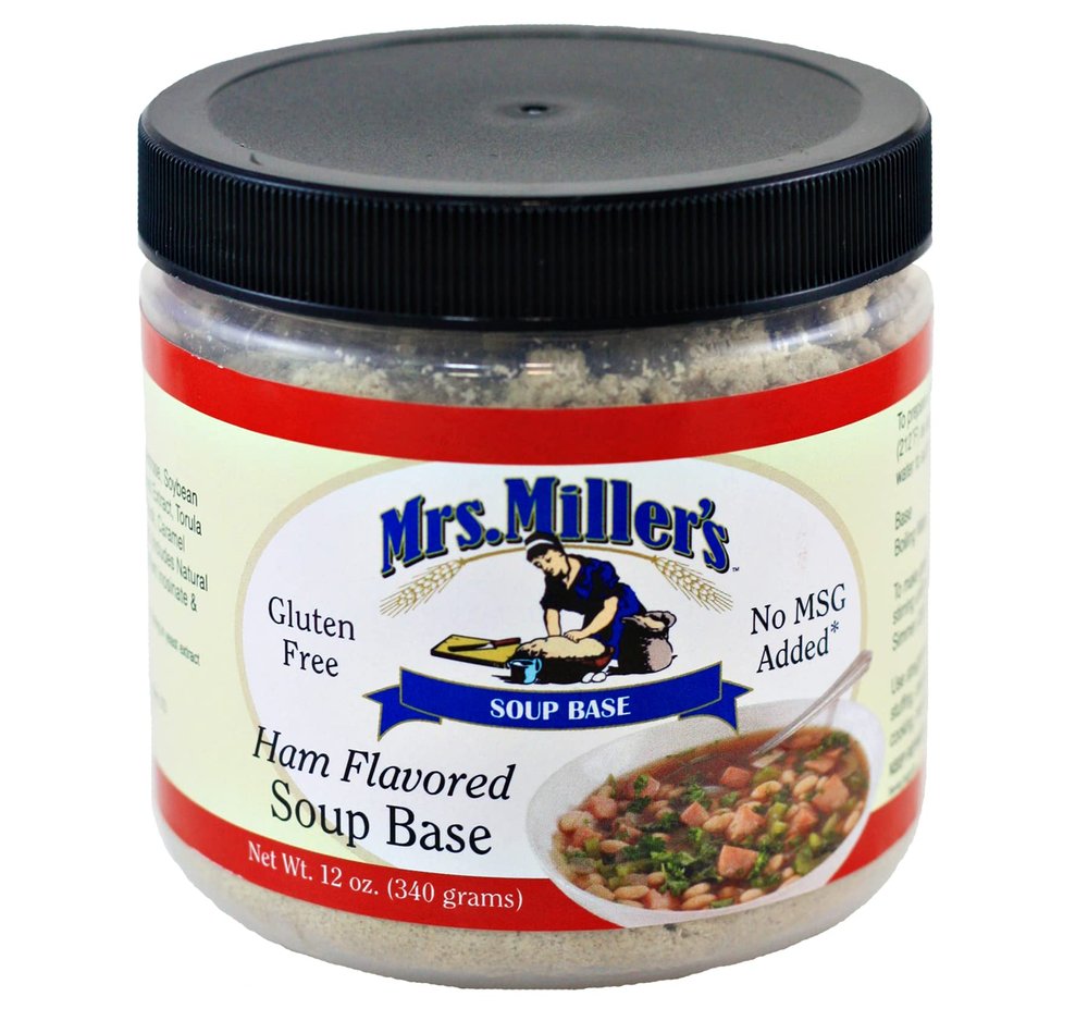 AmishTastes Mrs. Miller Gluten-Free Ham Soup Base, No MSG, 12 oz. (Pack of 4)