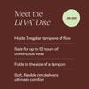 Diva Disc & Shaker - Comfortable, Reusable Menstrual Disc with Shaker for On-The-Go Cleansing - Wear Up to 12 Hours - 100% Medical Grade Silicone - Holds 7 Tampons - One Size Fits Most view 3