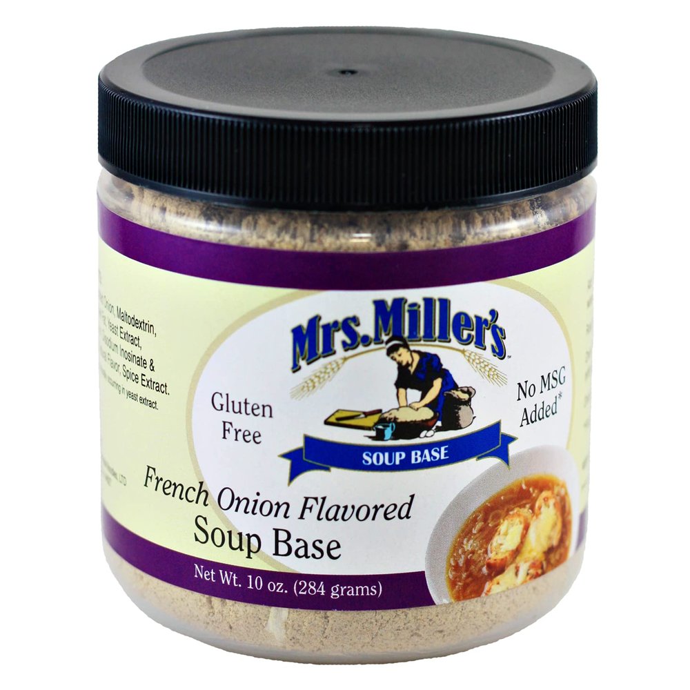 AmishTastes Mrs. Miller's French Onion Soup Base, Gluten Free, No MSG, 10 oz. (Pack of 4)
