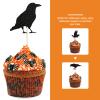 120 Pcs Black Paper Bat Cupcake Toppers for Halloween Party Cake Decoration Wedding Celebration Picks view 3